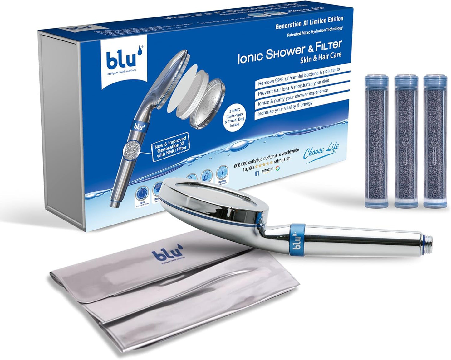 BLU HANDHELD IONIC SHOWER FILTER SKIN AND HAIR CARE (84212190)